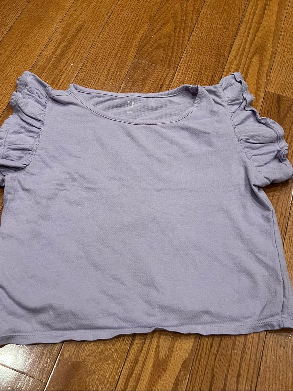 Gap Kids light purple ruffle sleeve flutter tee shirt Size L Large 10